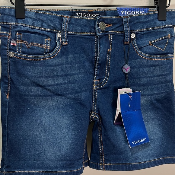 Vigoss Jean Shorts Girls Adjustable Waistband Stretchy Comfy Bermuda The Mid - Picture 2 of 12
